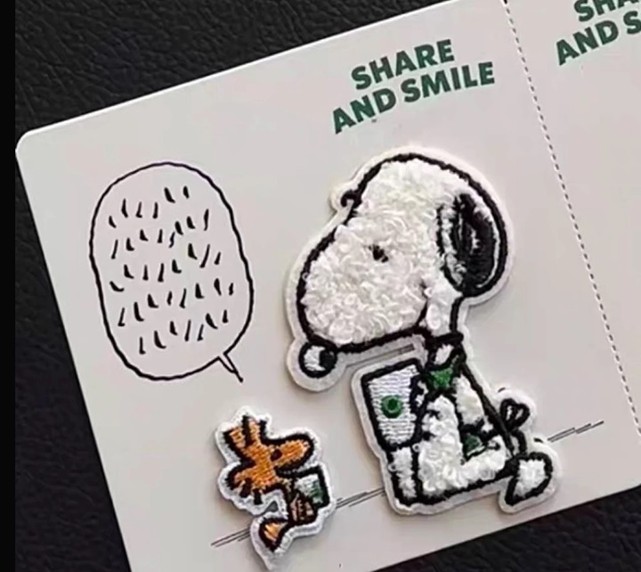 Snoopy Woodstock Starbucks 2025 Peanuts Embroidered Sticker Sew-On Patch - NEW!