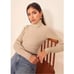 Reformation Cashmere Victoria Turtleneck Sweater in Sand Small