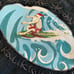 M. Field By Reyn Spooner Silk Linen Blend Surfing Santa Mens Hawaiian Button 95