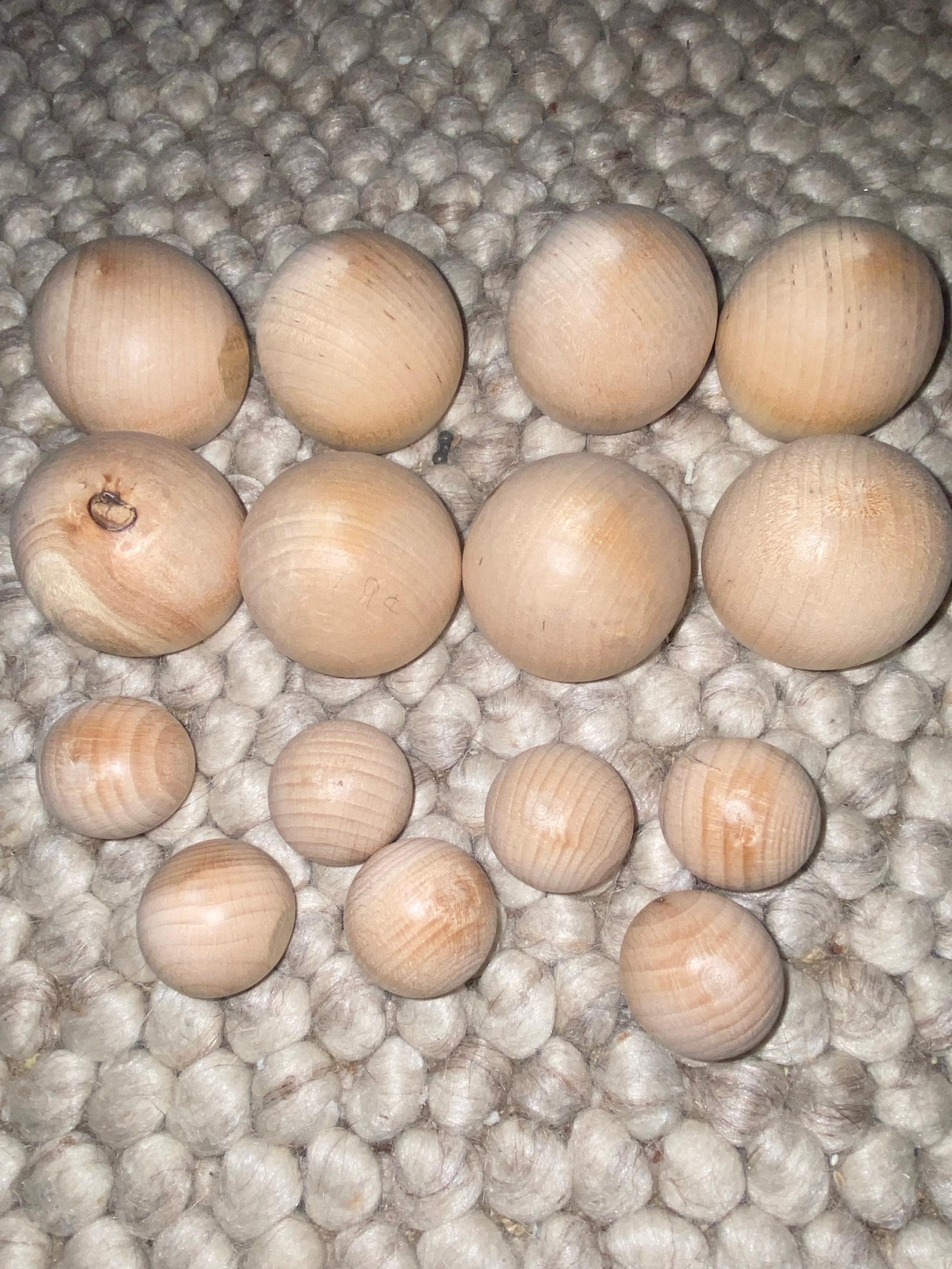 2 Inch  & 1” Wooden Balls Lot of 15