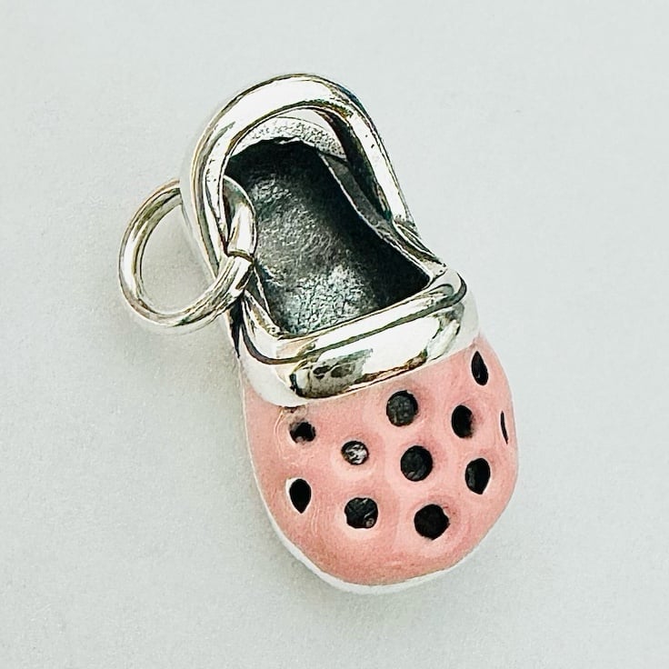 Pink Croc Charm Pendant 925