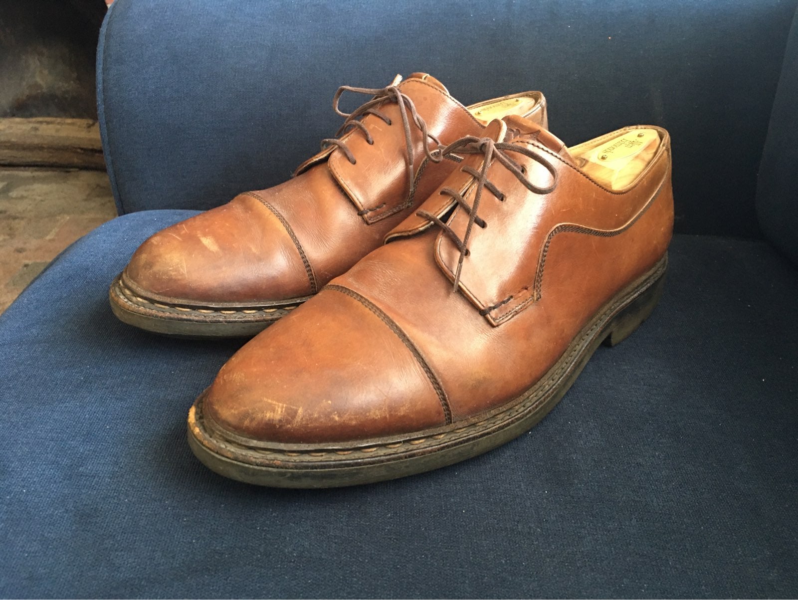 Heschung Cap toe Brown Leather Men's Sho