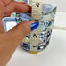 Vintage Indiana Glass Windsor Carnival Iridescent Blue Creamer & Sugar Bowl Set