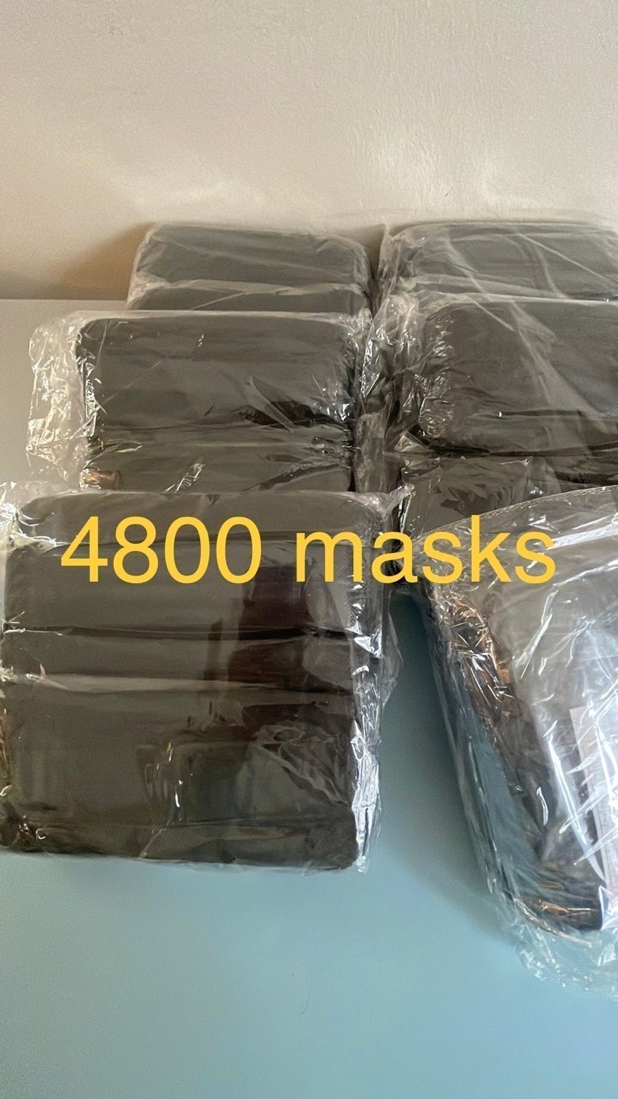 4800 disposable face masks, black color