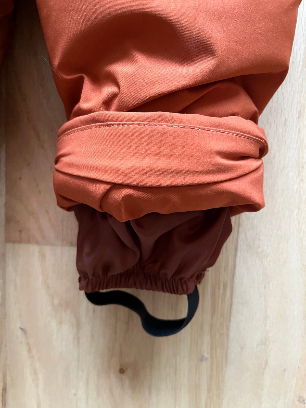 Zara baby toddler padded snowsuit 12-18 mo rust orange snow ski suit jumpsuit - detail