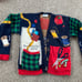 Vtg Sweater Loft New York USA Sewing Knitting Craft Design Navy Sweater Size S