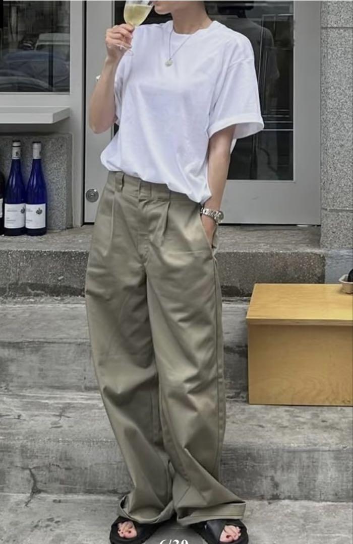 ok.soon x Dickies Wide Chino Pants (New Beige)