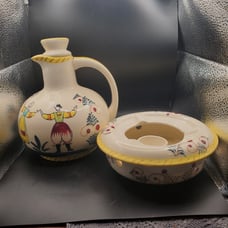 Quimper Handpainted Jug and Warmer