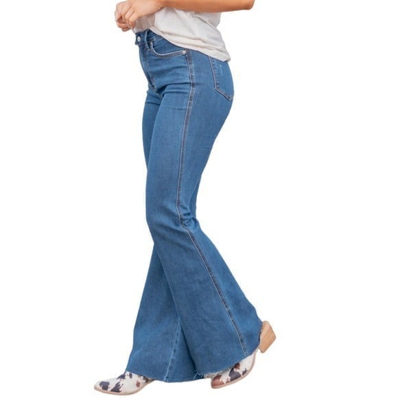 Judy Blue Flare Leg JB88611 Wide Leg Raw Hem 11/30