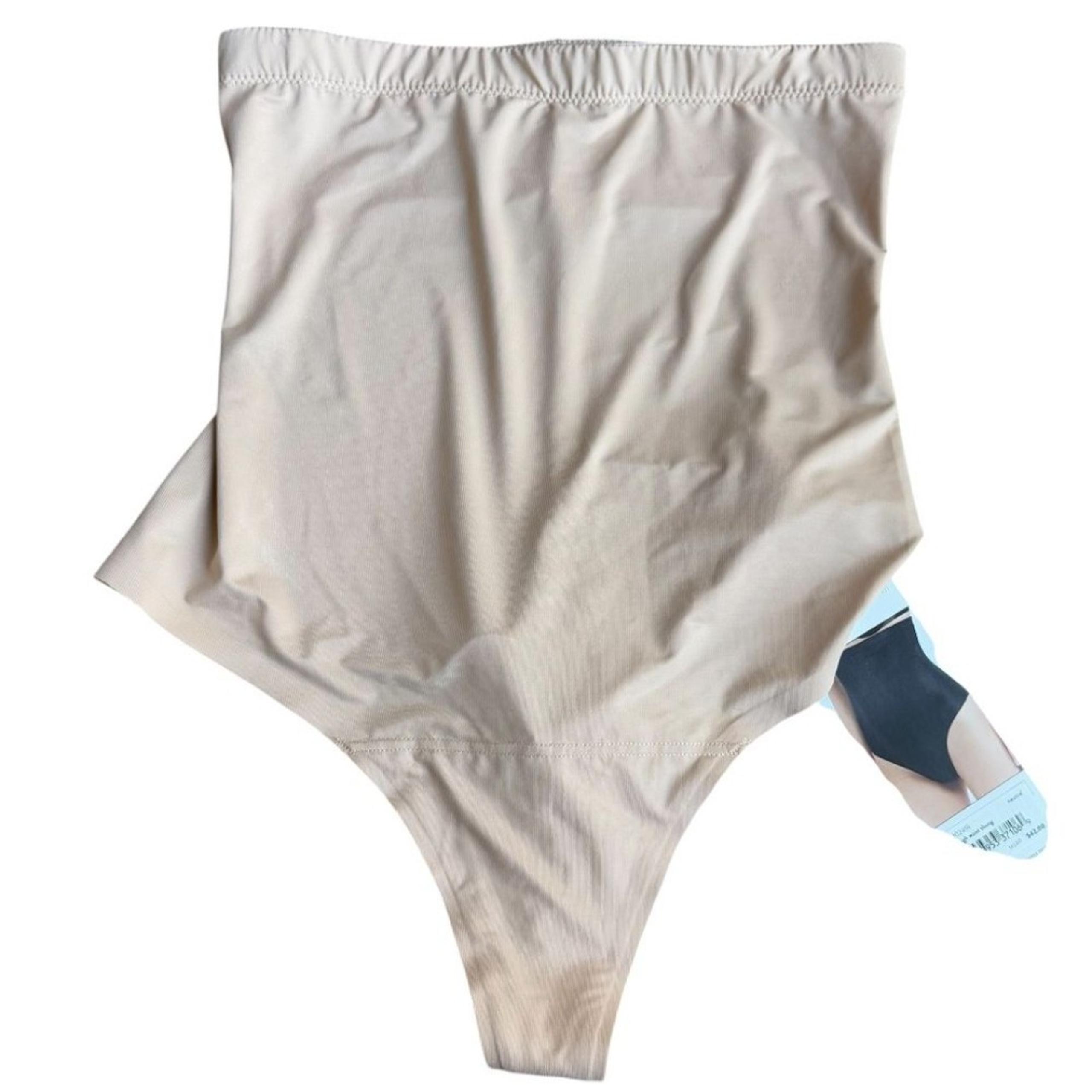 Spanx NWT medium high waist thong shape wear tan “A Lot” shape level New