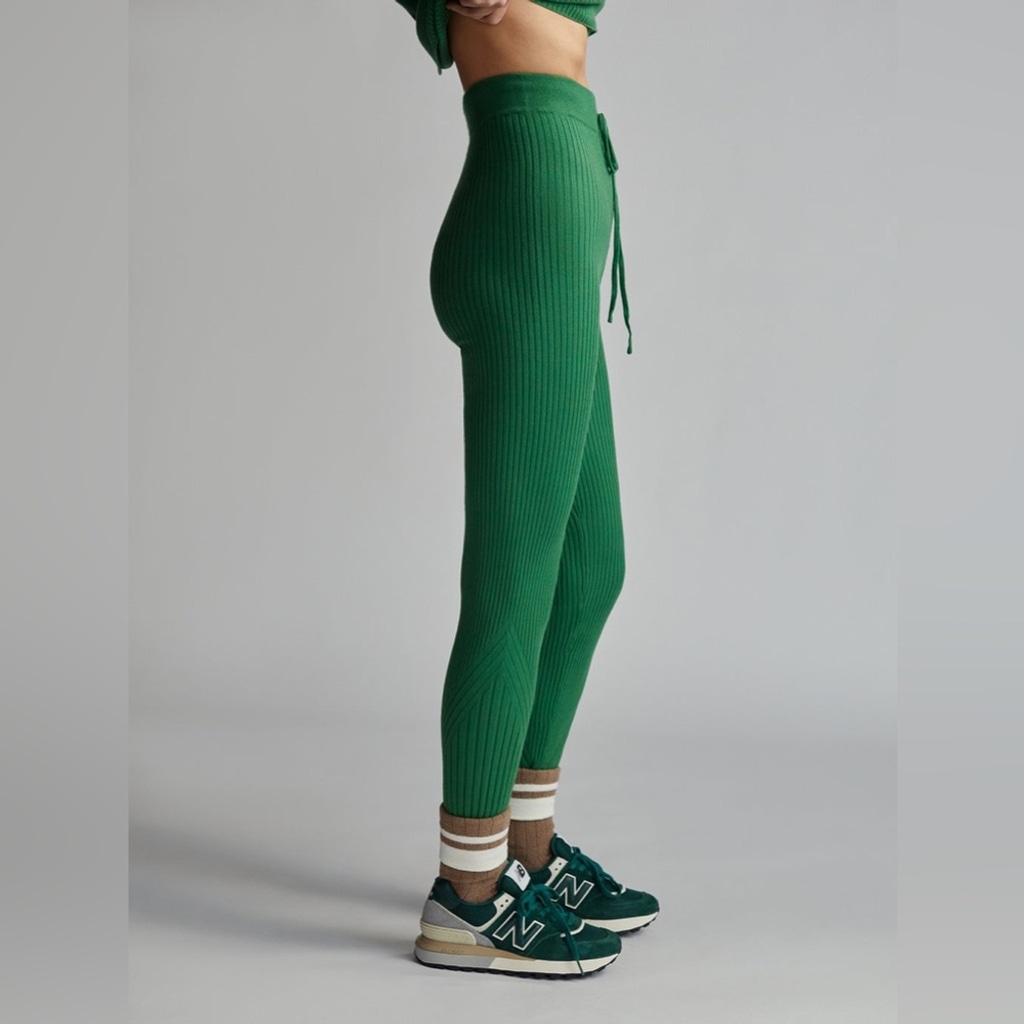 NWT VARLEY green Mocado Rib Knit Legging size M