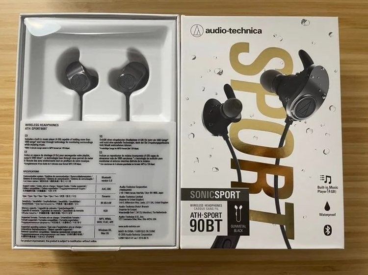 2 Audio-Technica Sonic Sport Bluetooth Headphones | Waterproof | Built-in 4g mus