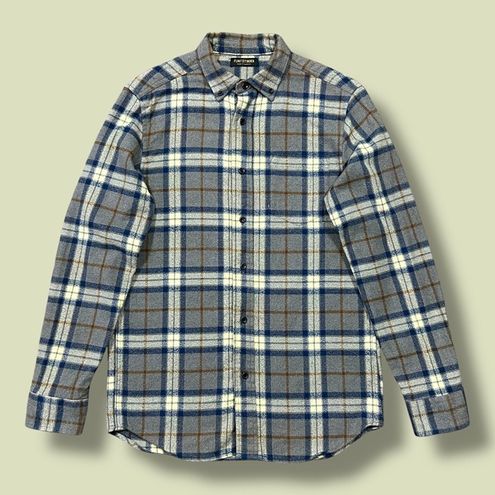 Flint and Tinder Flannel Shirt Plaid Button Down Long Sleeve Cotton Size Small