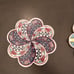 2 Turkish Ceramic Tile Trivet Multi color Flowers White Accents 7.25”
