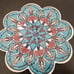 2 Turkish Ceramic Tile Trivet Multi color Flowers White Accents 7.25”