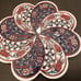 2 Turkish Ceramic Tile Trivet Multi color Flowers White Accents 7.25”