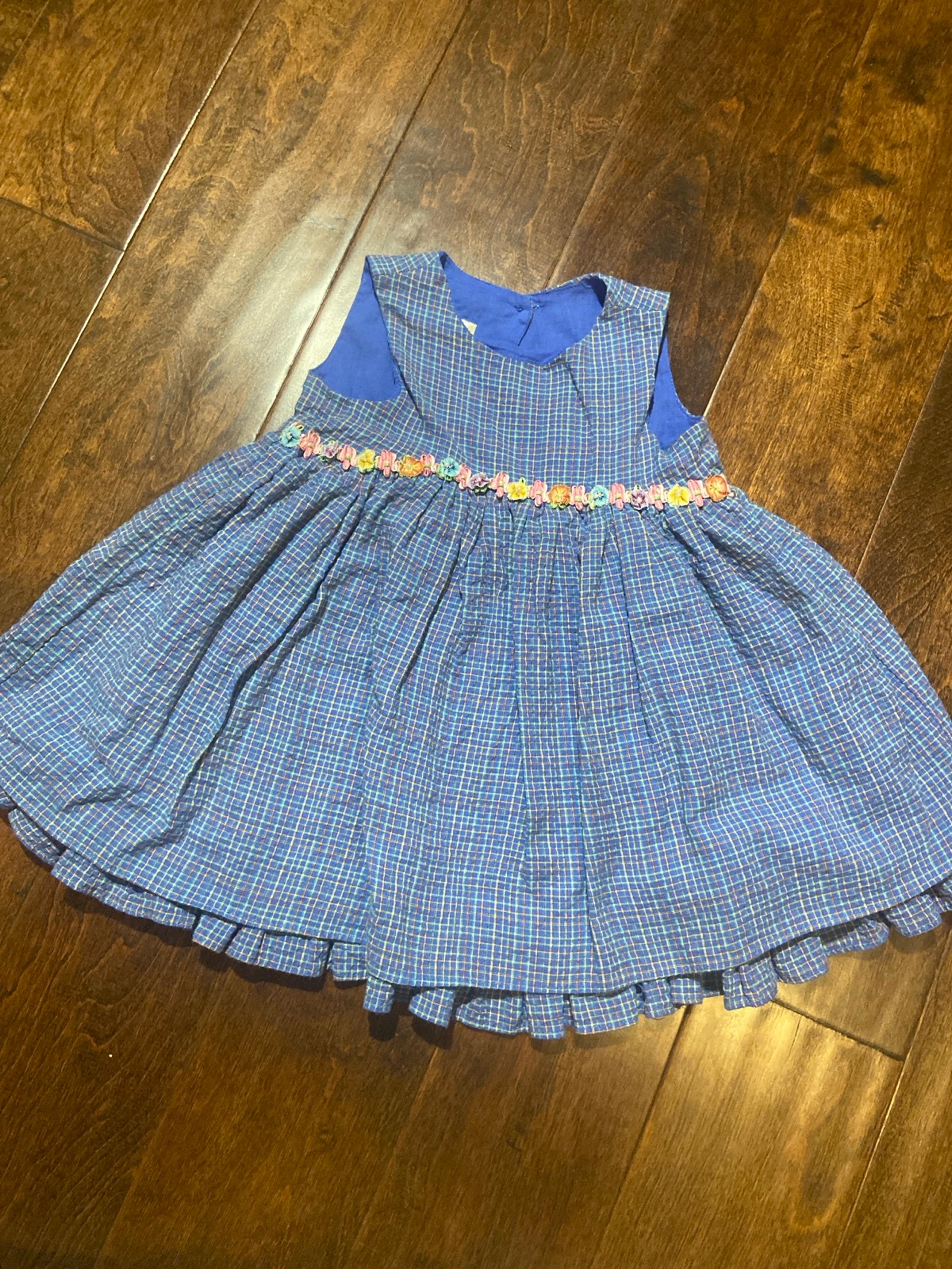 Baby Laura Ashley plaid floral dress size 1