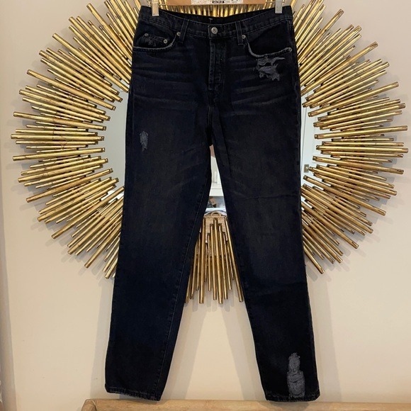 LF Carmar Black Ripped Cotton Jeans
