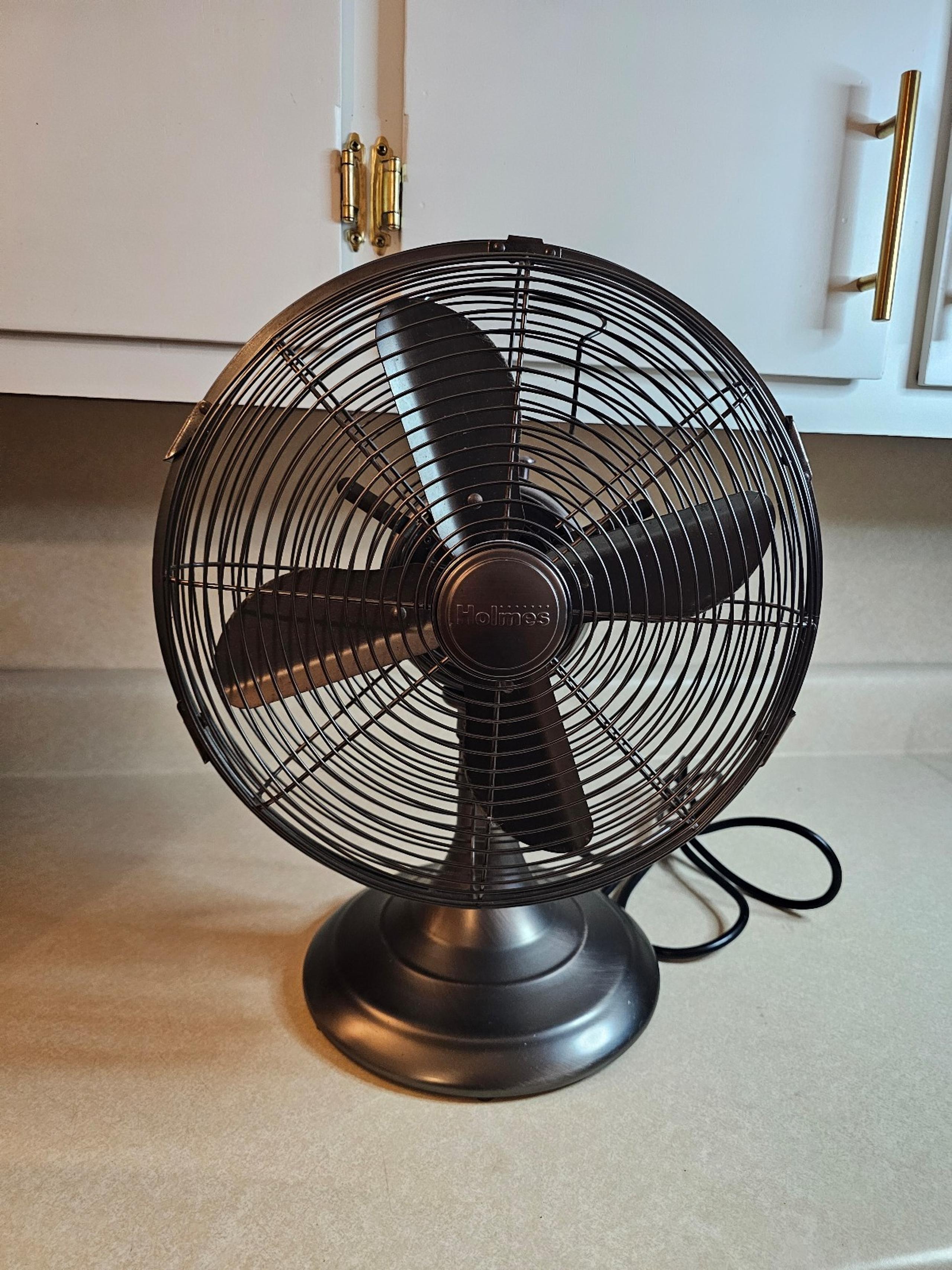 HOLMES Heritage Collection Table Fan, 12-inch, Brushed antique nickle finish