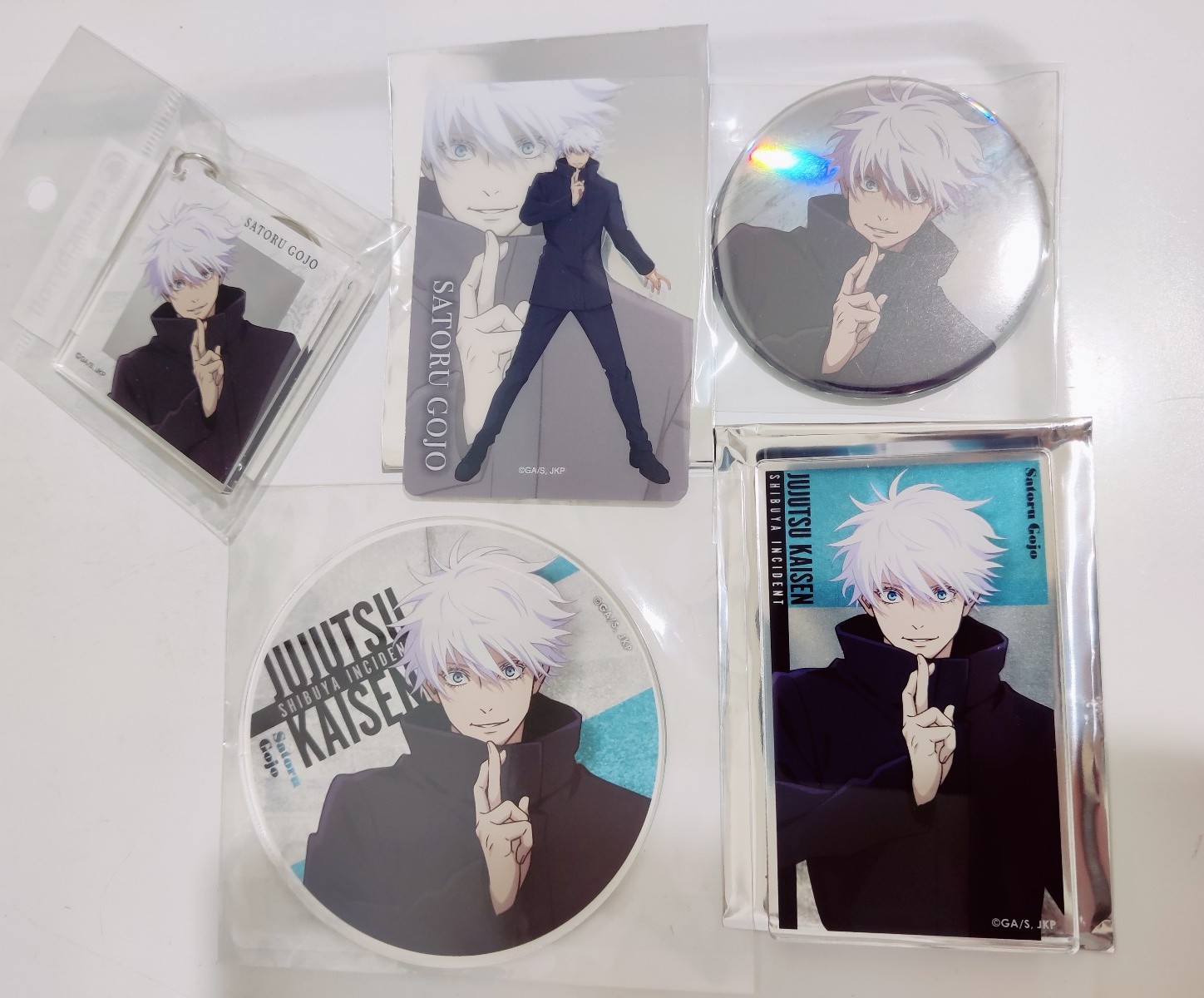 Jujutsu Kaisen CLIMAX Satoru Gojo Acrylic Keychain Coaster Badge Set of 5 New!