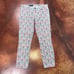 J Crew 28 Toothpick white brightly floral pattern midrise skinny cut ankle jeans