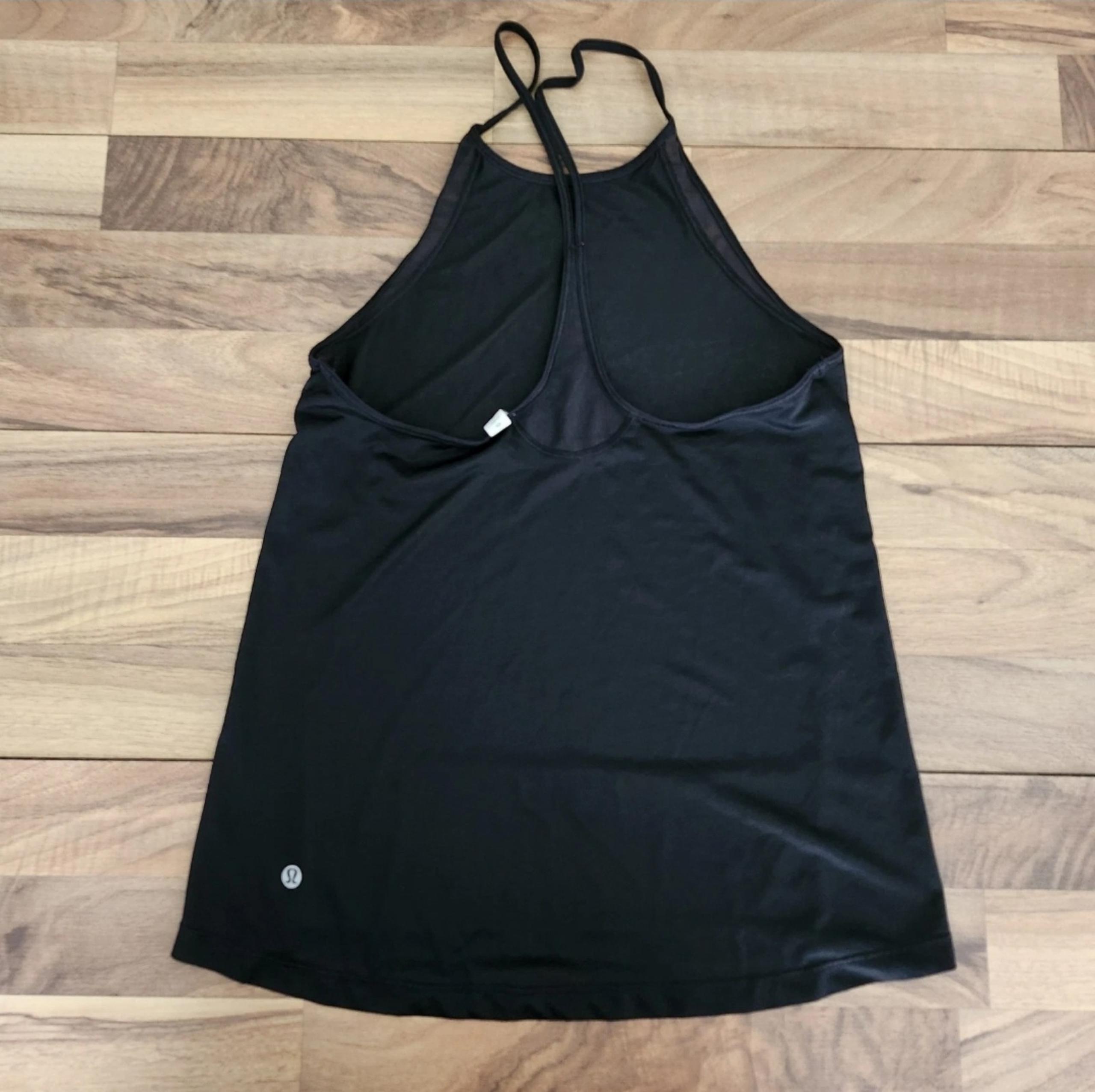 Lululemon Through The Movement Black Tank Top Thin Sheer Lightweight Size 2