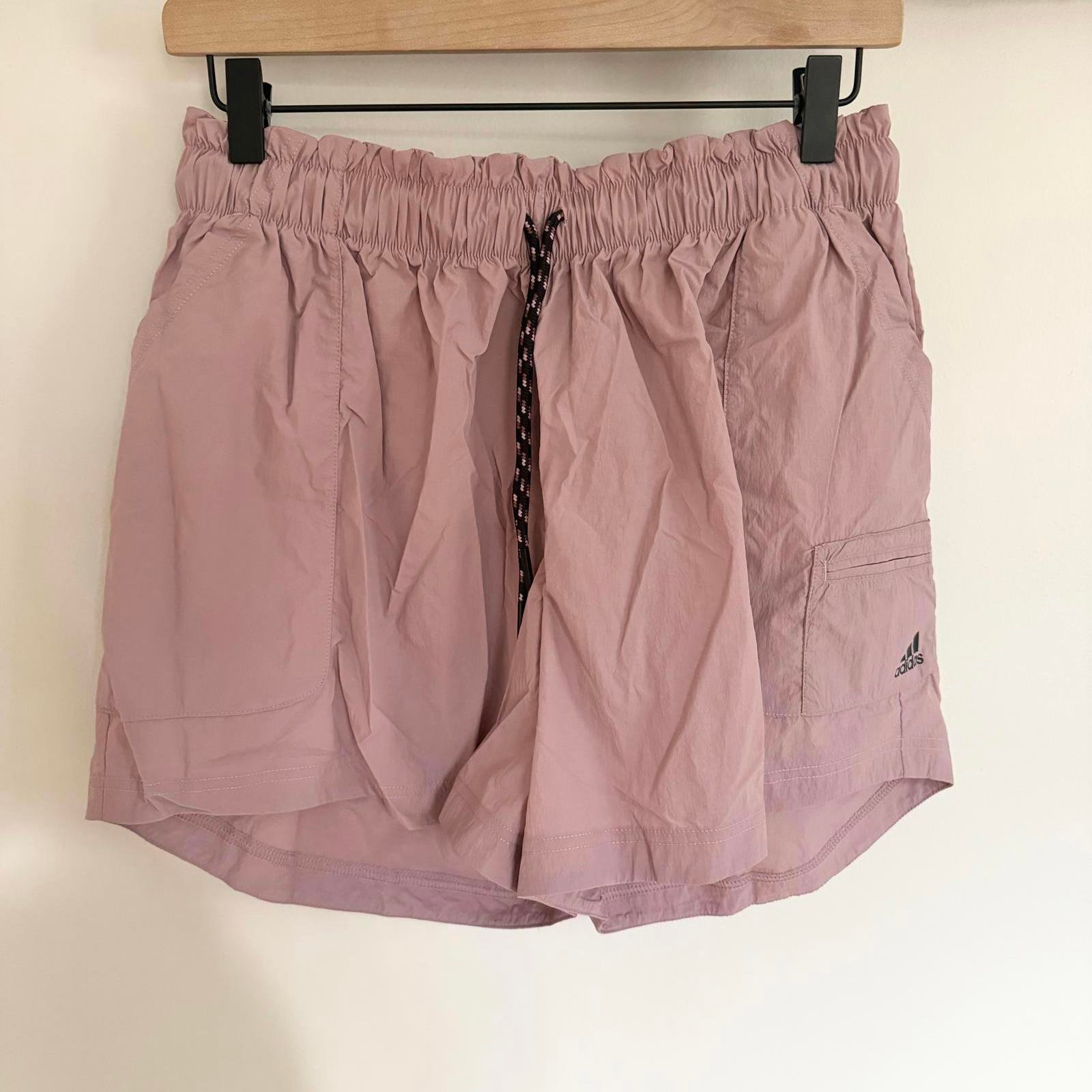 Adidas Size Small Utility Woven Lightweight Windbreaker Shorts - Mauve