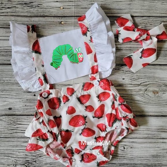 12-18 The Very Hungry Caterpillar Dress First Birthday Romper Clothes outfit