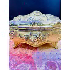 Antique Art Nouveau N.B. Roger’s Gilt Cast Casket Jewelry Box