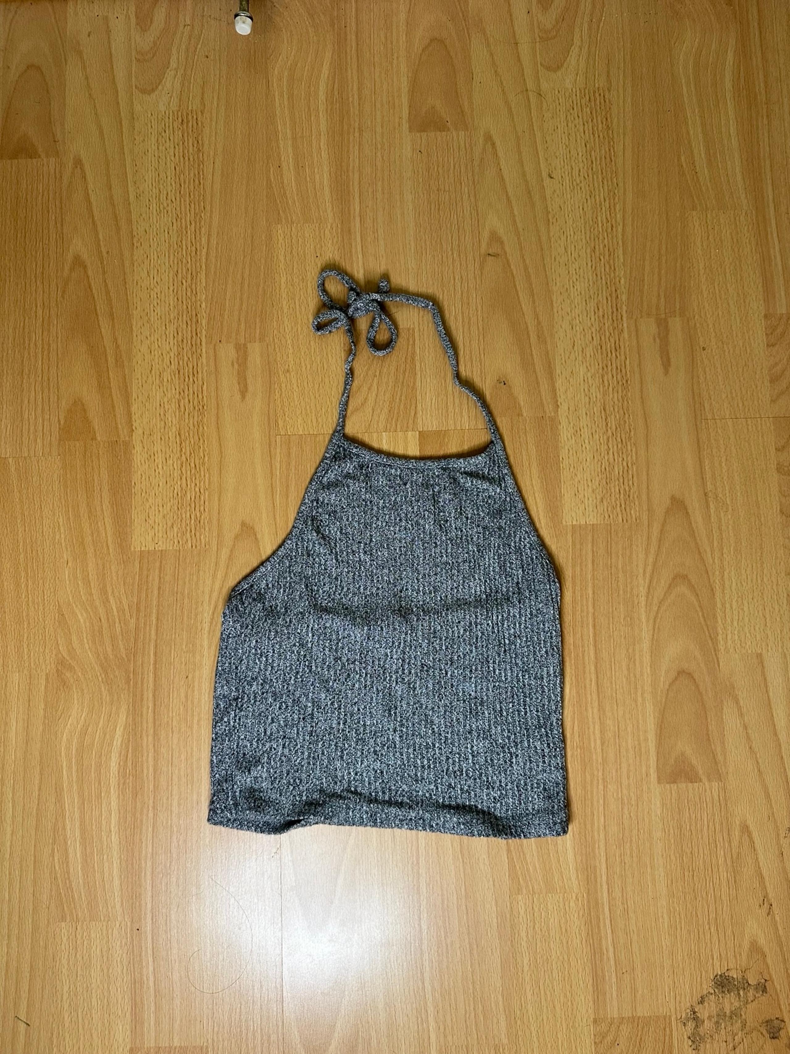 Like New Brandy Melville Dark Heather Grey Halter Top