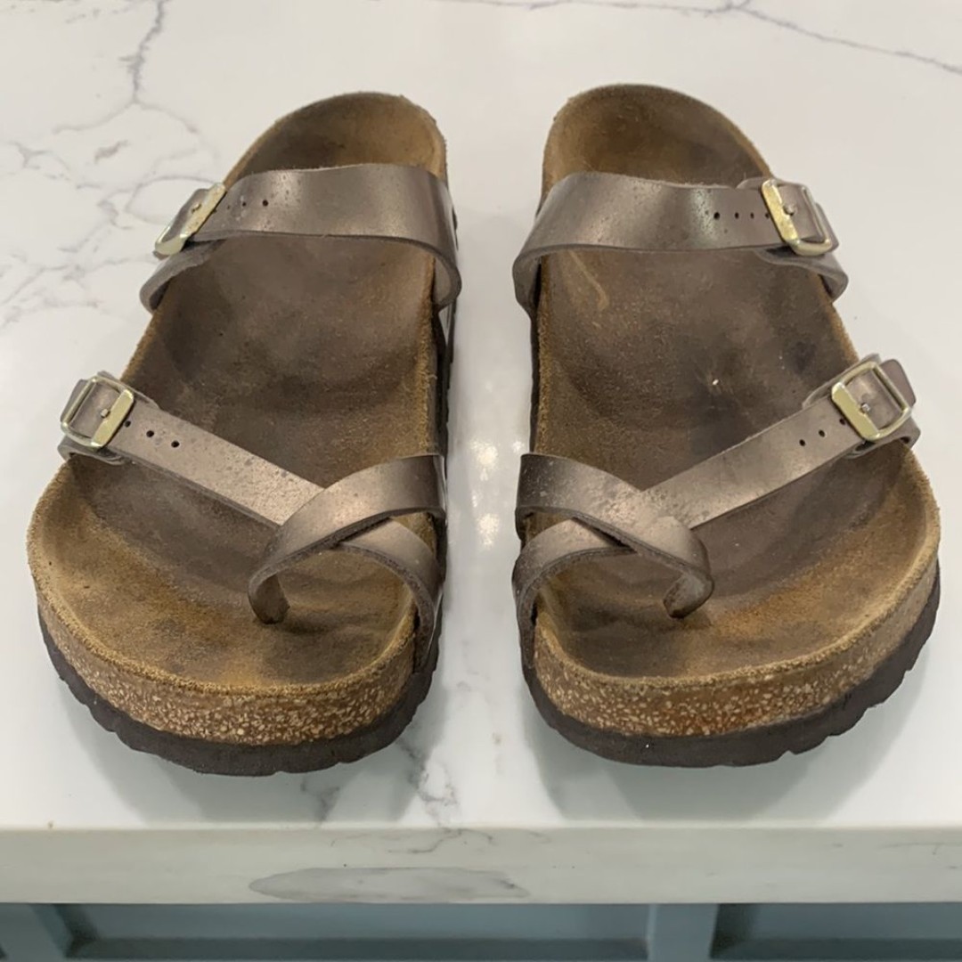 Birkenstocks Copper Mayari Slide Leather Sandals. Size Approximately 10 Inch