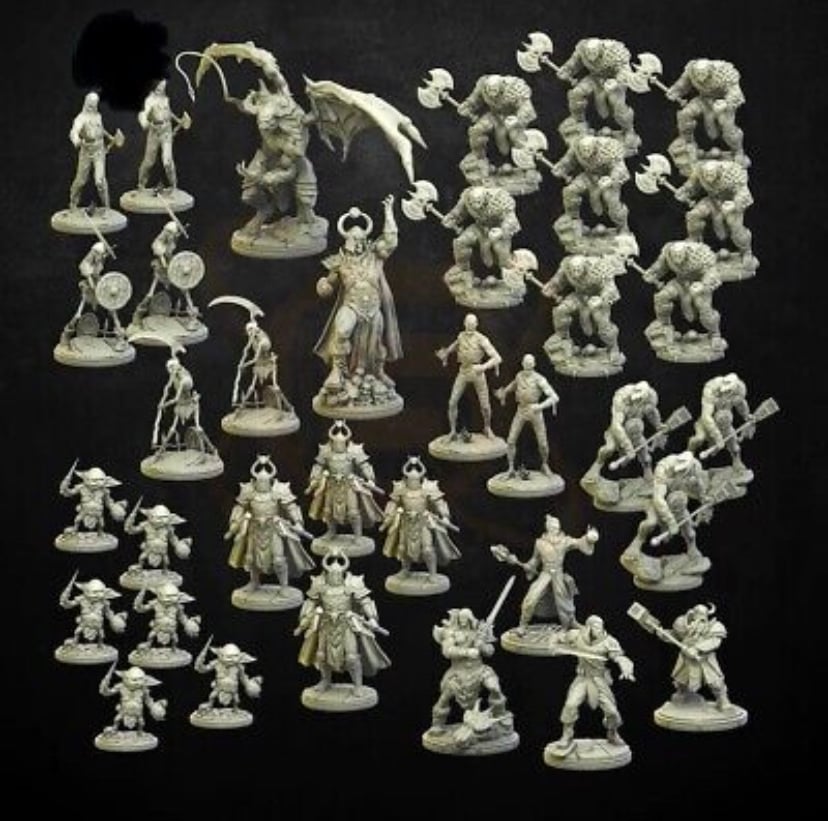 HeroQuest Miniatures 3D Printed Custom Masters Of Dungeon Quest Set