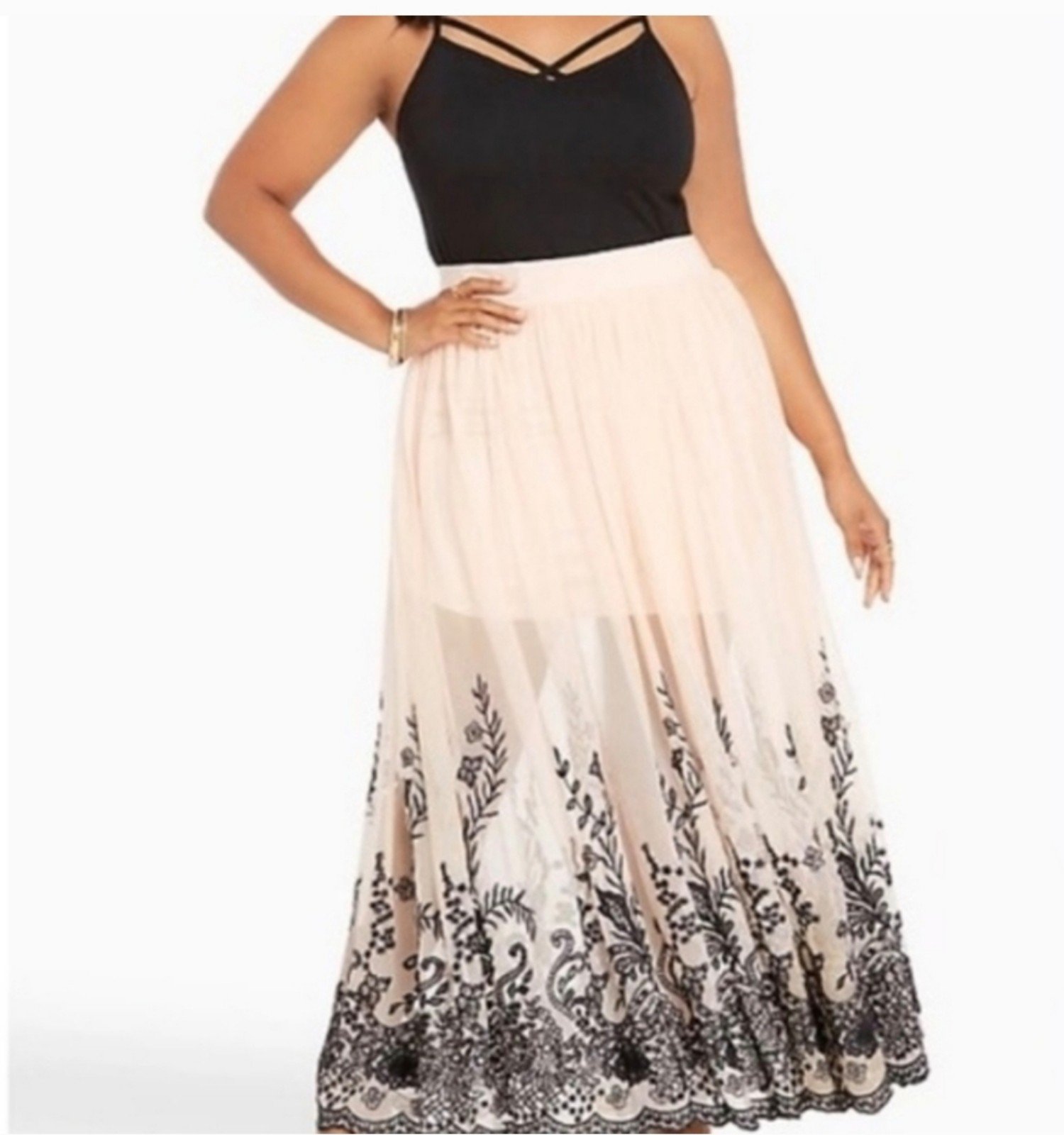 TORRID Embroidered Tulle Skirt 0/12/L