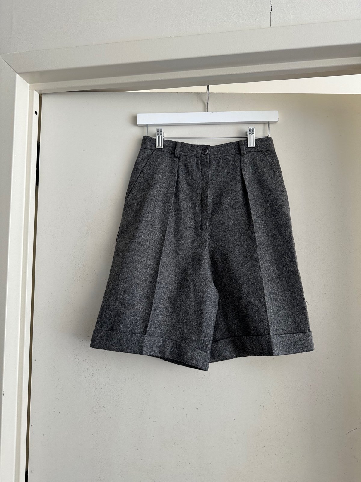 Vintage Grey Wool Shorts