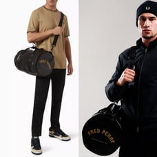 FRED PERRY Classic Barrel Sport Gym Bag Black