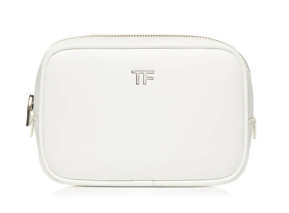 TOM FORD SOLEIL COSMETICS BAG WHITE LEATHER LIMITED EDITION NEW IN BOX