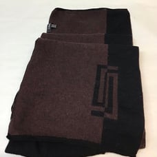 VERSACE Two Tone (Black/Reddish Brown) Wool Scarf MADE IN ITALY Great