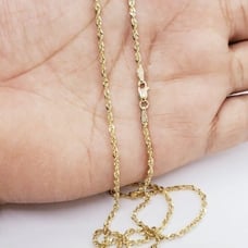 10k Gold 2.5mm Rope Chain Necklace 22 Inch