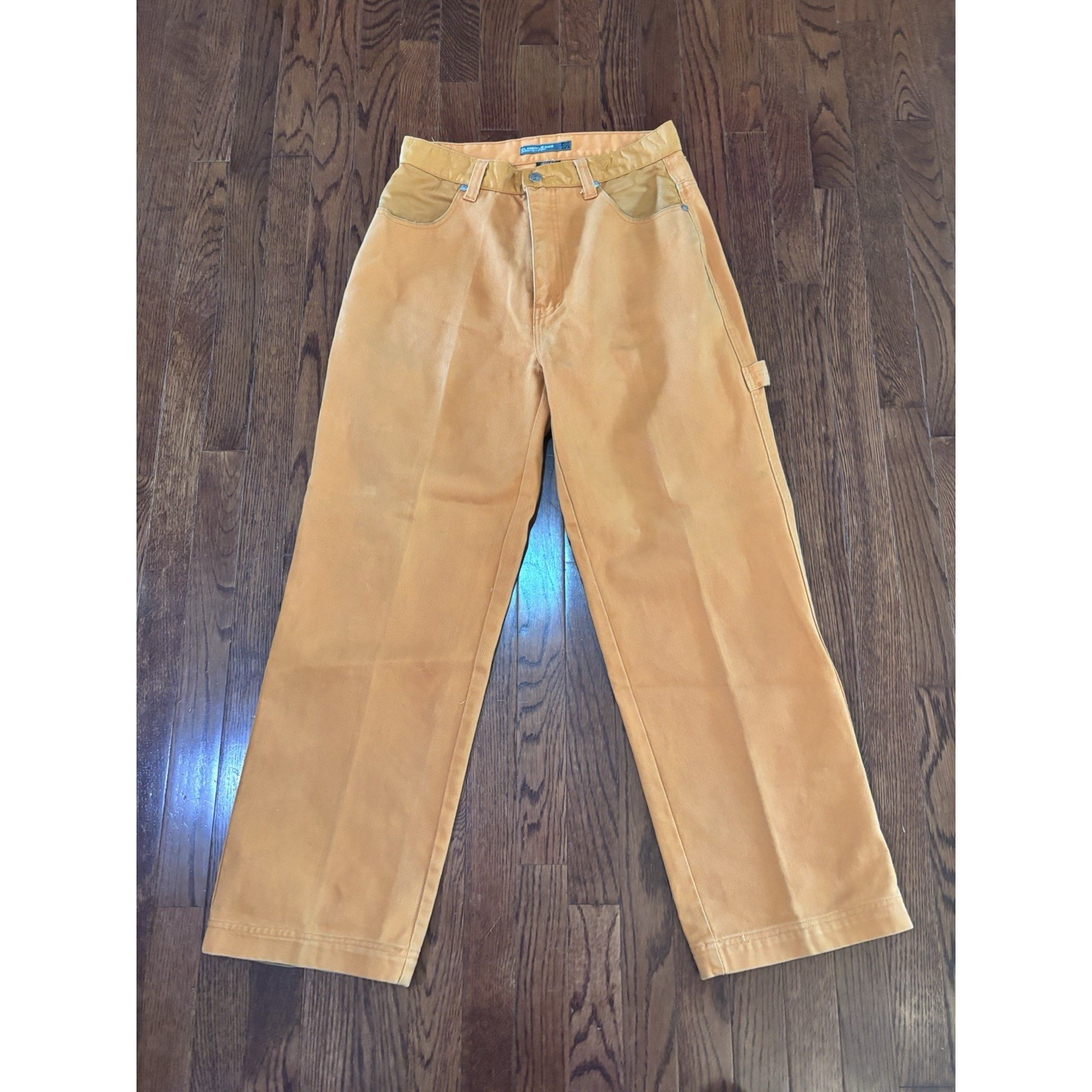 Clench Jeans Mens 30x28.5 Y2K Baggy Vintage Carpenter Orange Skate Denim 90s