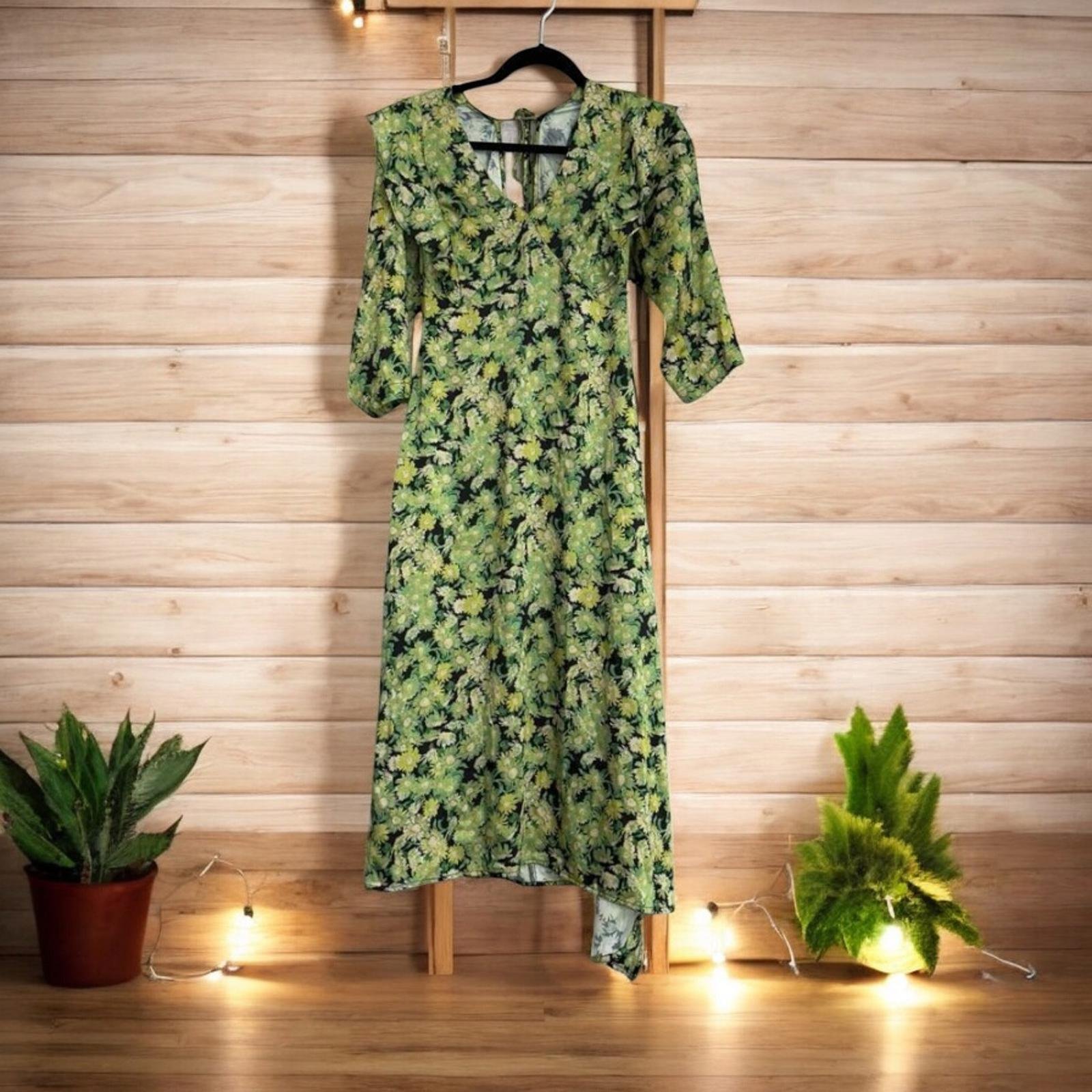 *OPSHOP Floral Midi Dress Women's Size 6 Ruffle Sleeves Chic Casual summer