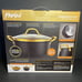 NIB Parini 4.5Qt 18K Infused Gold Coated Casserole Pot w/ Tempered Glass Lid