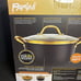 NIB Parini 4.5Qt 18K Infused Gold Coated Casserole Pot w/ Tempered Glass Lid