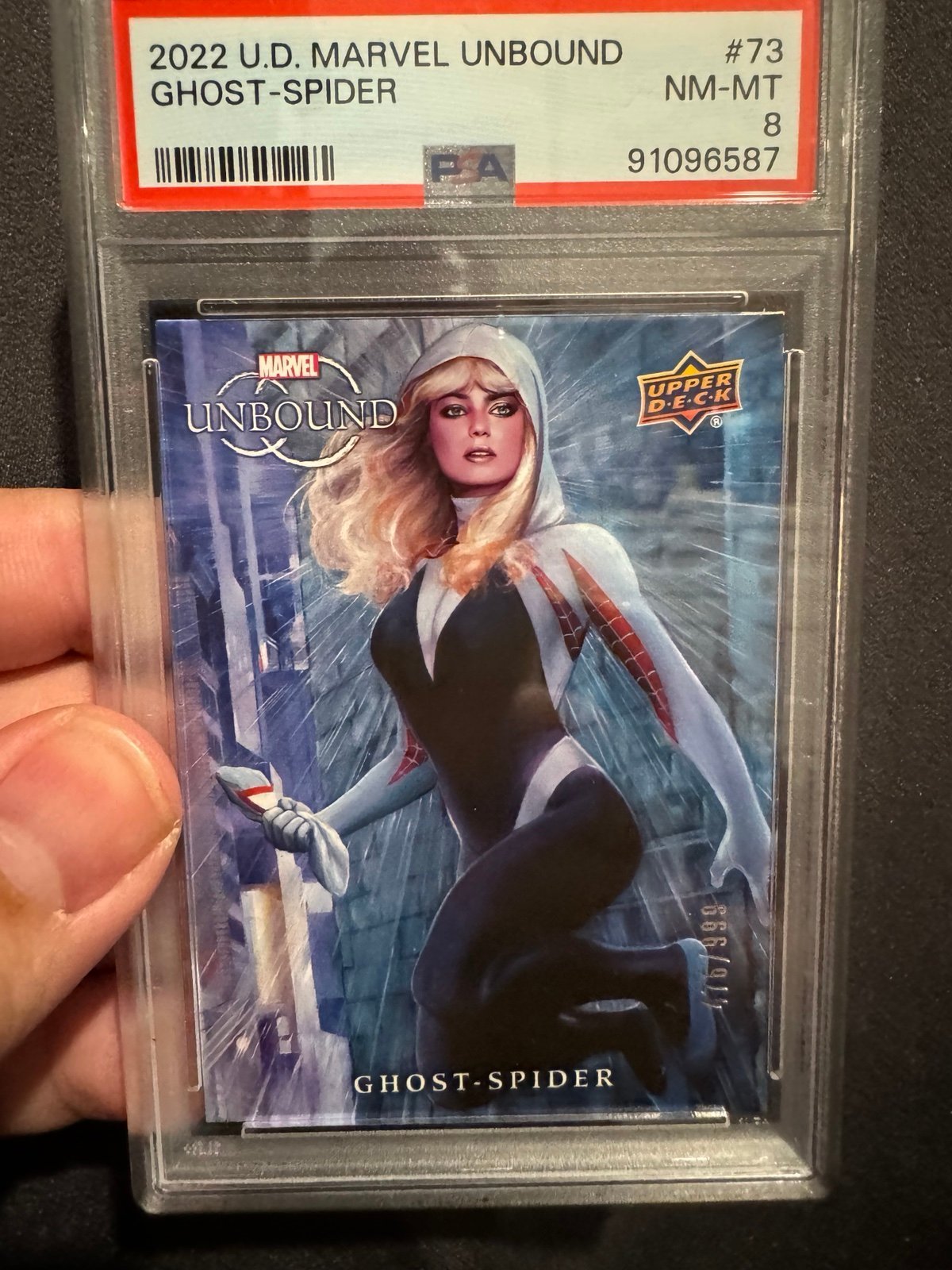 2022 ghost spider psa 8 unbound upper deck