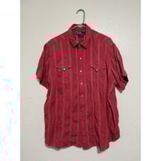 Men’s XL Polo by Ralph Lauren Vintage Classic Western Shirt Red Pearl Snap