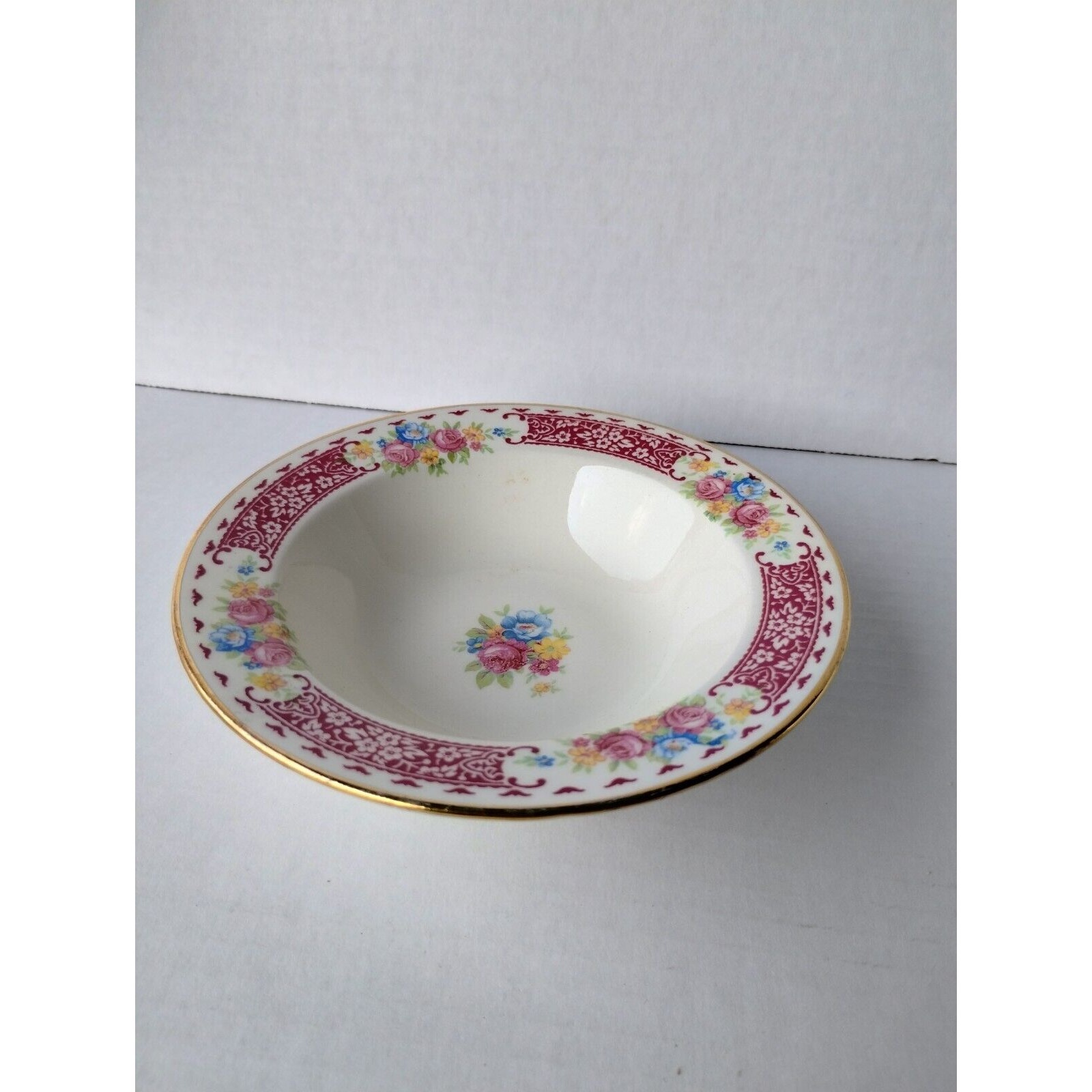 Homer Laughlin Majestic Brittany Berry Bowls Burgandy 6 Set Of 8