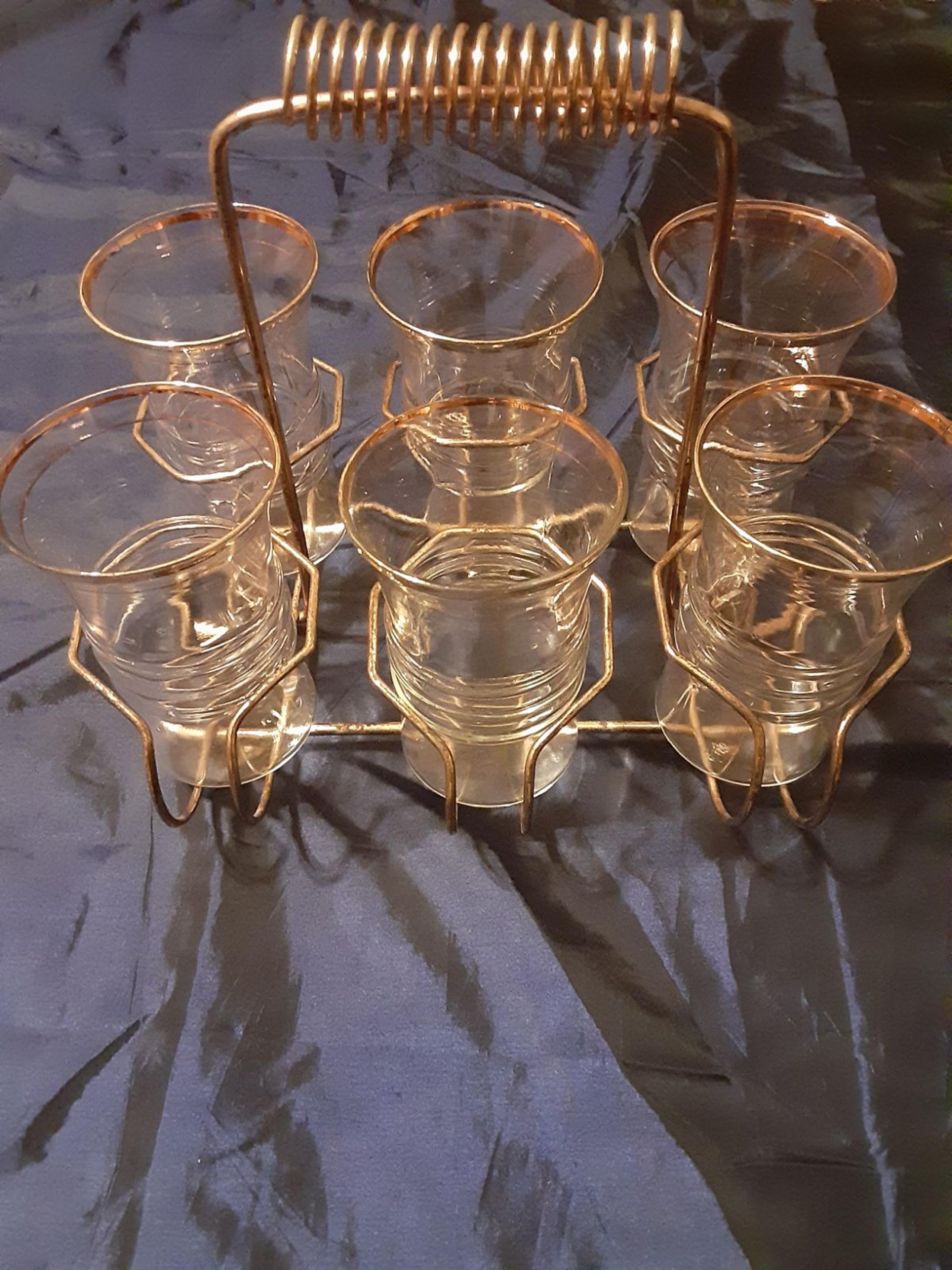 Antique anchor Hocking glass cup set