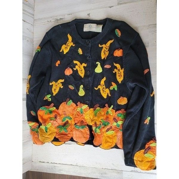 Embroidered Floral Sweater Cotton L/XL