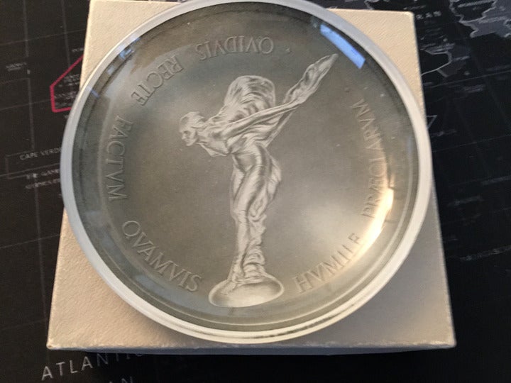 ROLLS ROYCE Flying Lady- Hood ornament mascot dish plate.