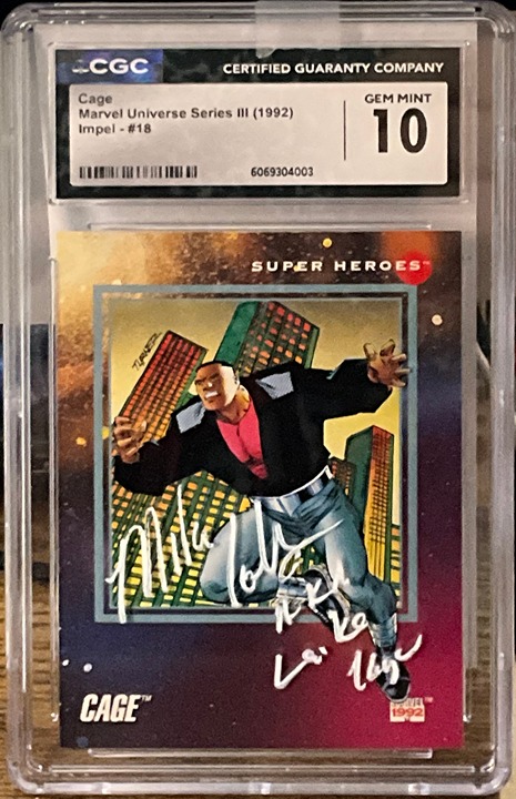 Marvel Universe Series 3 Trading Card Luke Cage GEM10 Autographed by Mike Colter