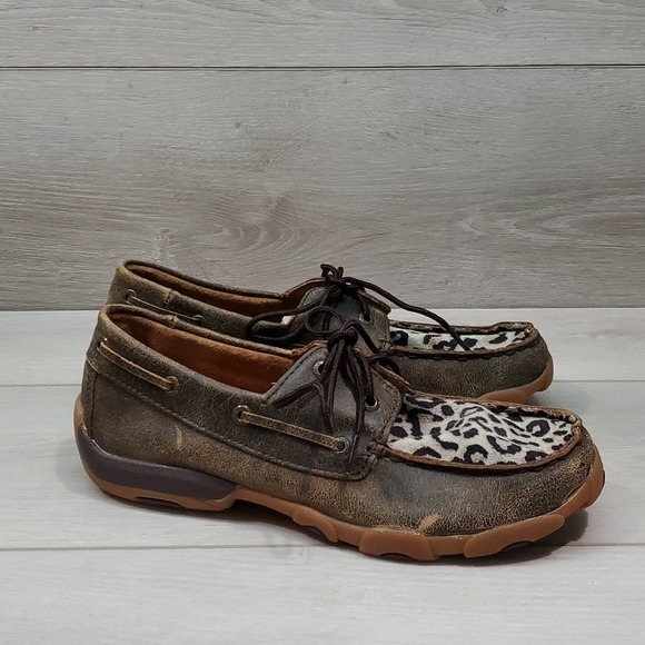Twisted X Womens Like New Driving Moc Leather boots shoes sz 5.5M